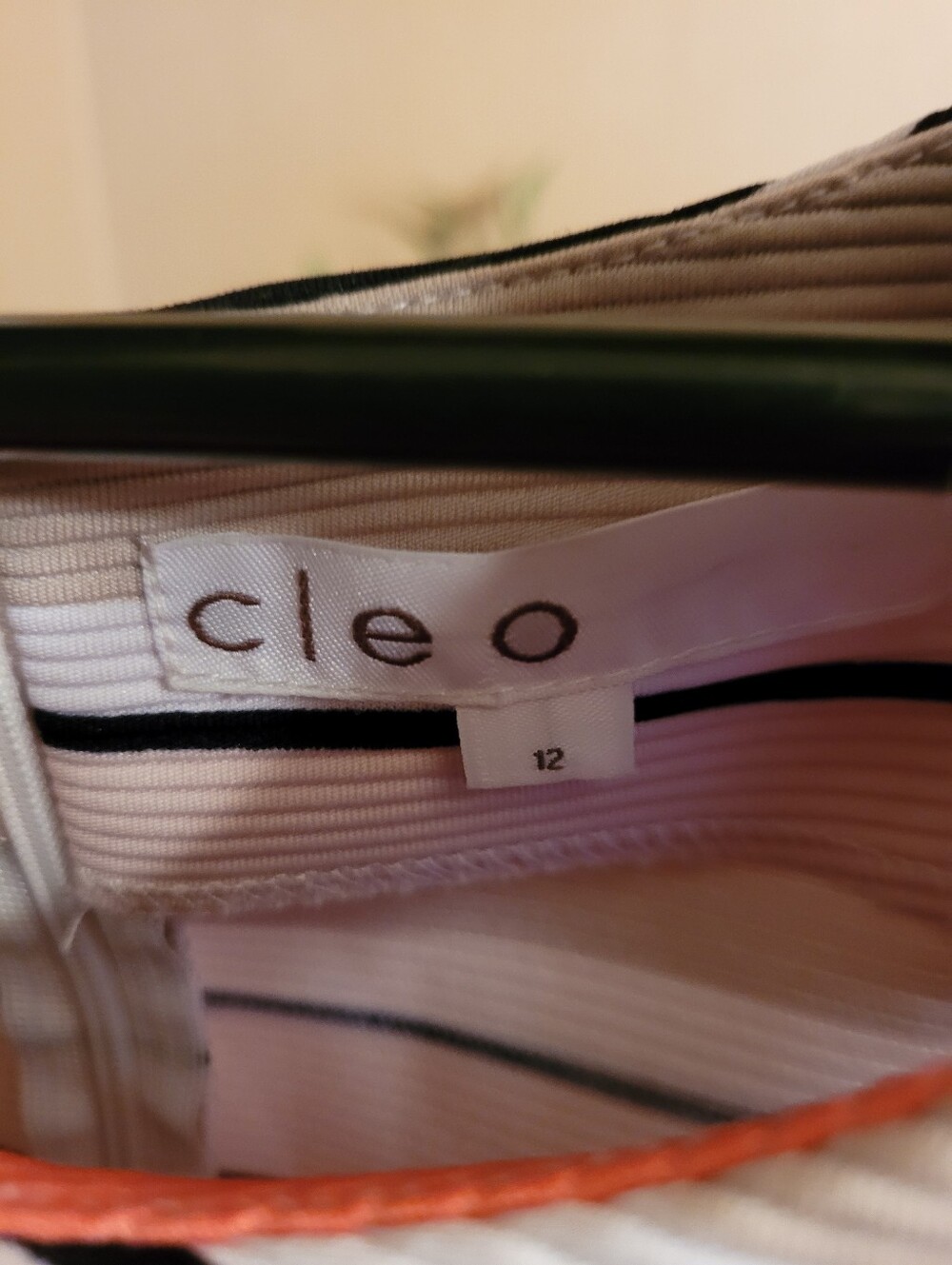 Cleo Striped Peplum Tank in Black, Cream & Coral - Picture 4 of 7